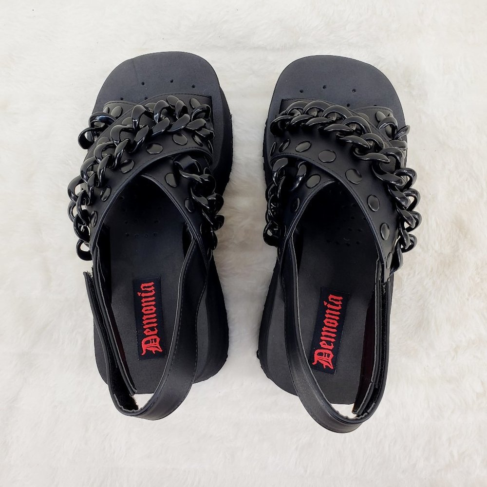 Funn 12 Goth Platform Slingback Sandals Demonia - Picture 2 of 8